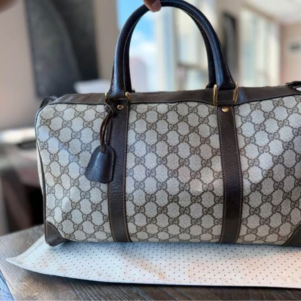 👜 Authentic Gucci GG Supreme Boston Monogram Speedy Style Bag crossbody option